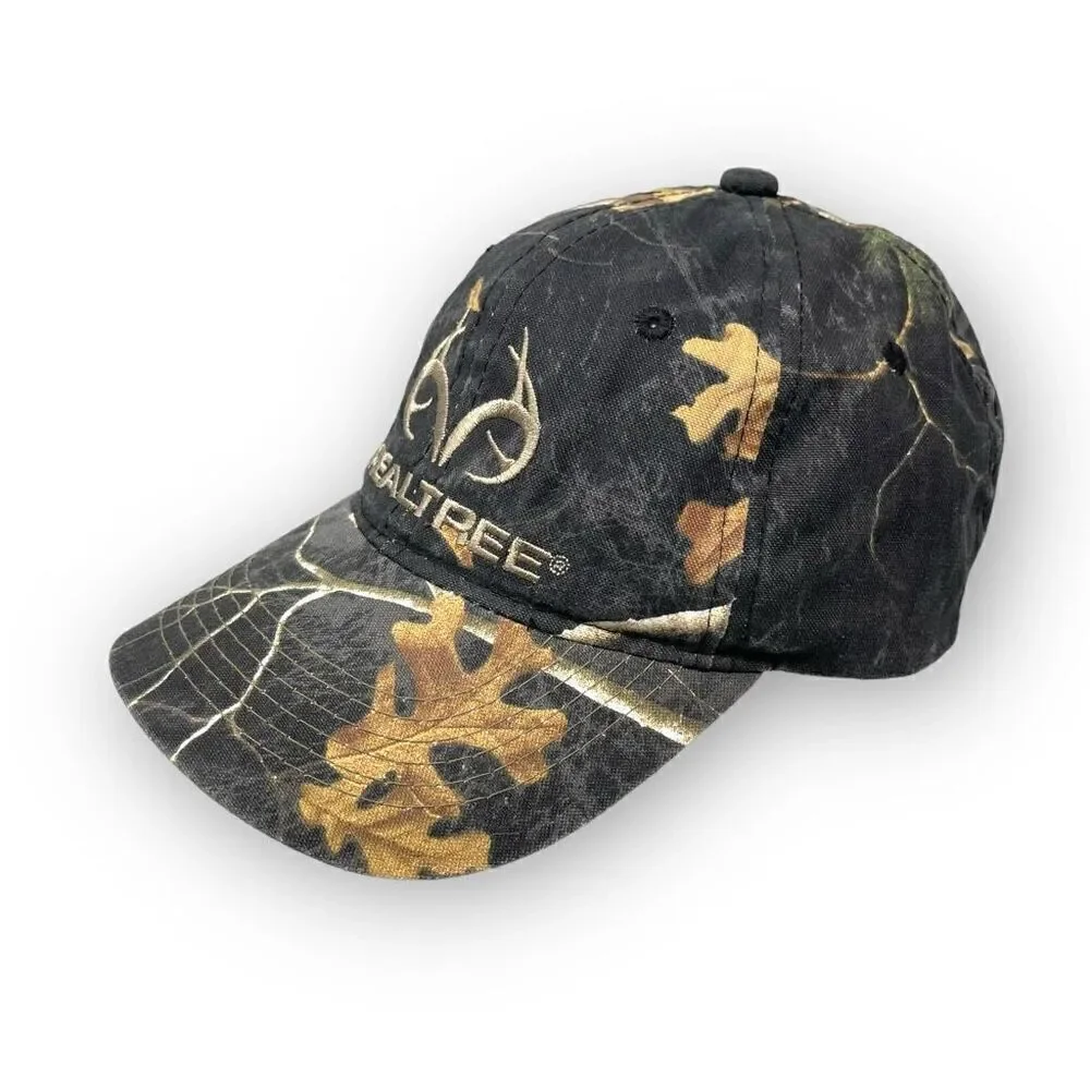 Outdoor Edge Realtree Antler Logo Hunting Camo Canvas Cap Hat Snapback OSFM Flaw